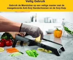 Mandoline - Vlijmscherp - Keukensnijder – Groentesnijder – Incl. Anti Snij Handschoenen En Snij Hulp - Qwality -Merkloos Winkel 1200x992 3
