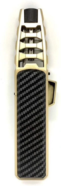 Labirent® - Turbo Torch - Gasbrander - Aansteker - Carbon Fiber/Goud - Windproof - Vervulbaar - Verstelbare Sterke Vlam (4/10cm)