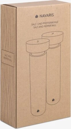 Navaris Zout En Pepermolen Set - Handmatige Molen Met Instelbaar Keramisch Maalwerk - Navulbaar En Duurzaam - Gemaakt Van Acaciahout -Merkloos Winkel 667x1200 2