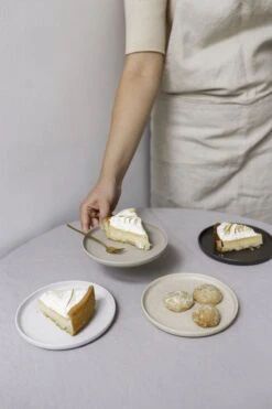 Gebaksbordjes - Taart Bordjes - 4 Stuks - Vaatwasser Bestendig - Keramiek - Wit - Beige - Bruin - Naturel -Merkloos Winkel 800x1200 56