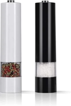 IGOODS Keramiek Elektrische Pepermolen En Zoutmolen - Pepermolen - Zoutmolen - 2 Stuks- Zwart En Wit