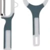 Excellent Houseware Set Van 2x Stuks Aardappel, Fruit En Groente Schilmesjes/dunschillers Antraciet Grijs/wit Van Kunststof - Aardappelschilmesjes - Groentemesjes