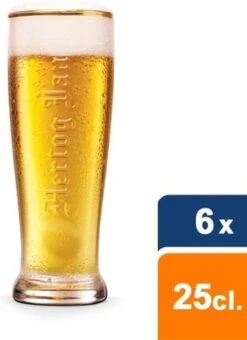 Hertog Jan - Bierglas Fluitje Embossed 250ml - 6 Stuks -Merkloos Winkel 872x1200