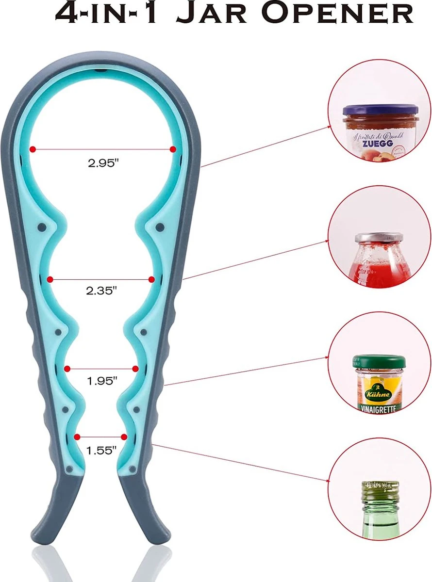 Alles In 1 Blikopener - Multi Grip Opener - Dopopener- Pottenopener - Schroefdopopener - Hemelsblauw - KO000107 4 Alles In 1 Blikopener - Multi Grip Opener - Dopopener- Pottenopener - Schroefdopopener - Hemelsblauw - KO000107 - Afbeelding 2
