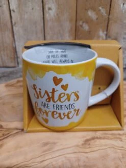 Merkloos Zus-Sister-Cadeauset-Mok-Beker-Zussencadeau-Sister Cadeau-Zussendag-Vriendin-Schoonzus-Tweelingzus-Verjaardag-Vrouwencadeau-Sinterklaas-Sint-Kerst-Kerstmis-Moederdag-Meidenavond-BFF-Bijzonder Moment-Getuige Vragen-koffiemok-theebeker-broer En Zussend