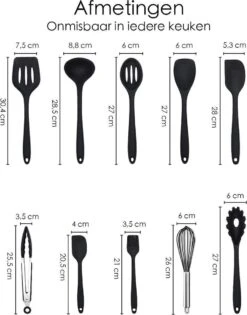 Merkloos Keukengerei Set - 10-delig - Anti-aanbak - Kookgerei Set - BBQ Accessoires - Grijs -Merkloos Winkel 942x1200 1