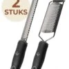 Drengr Keuken Rasp - Zester Set Van Hoge Kwaliteit - RVS Kaasrasp Met Beschermkap - Set - Zwart